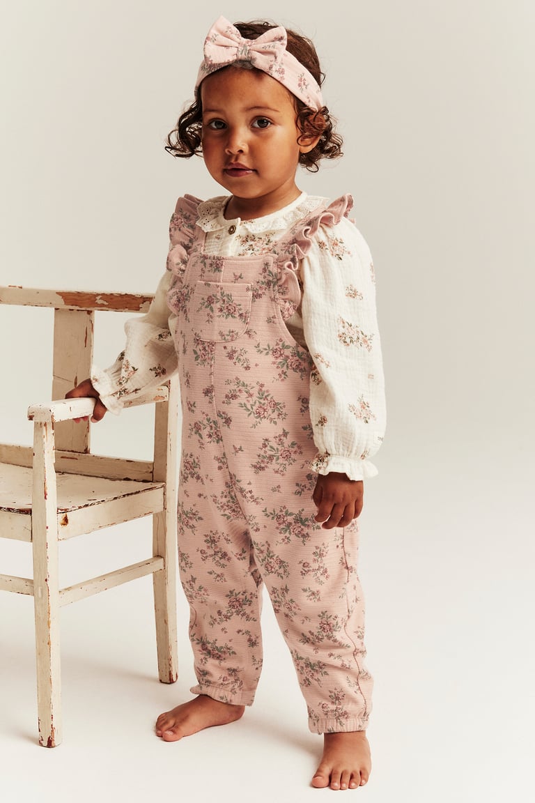 Floral windproof coverall | Pink | Baby | Newbie