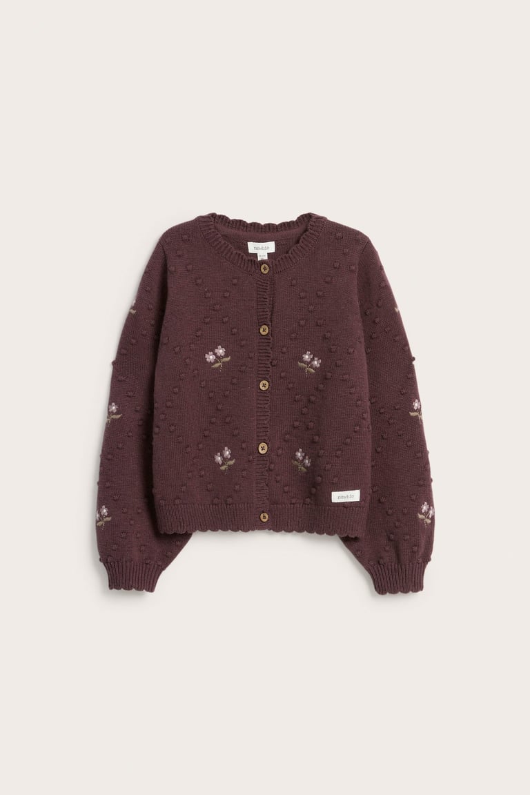 Floral wool-blend cardigan | Purple | Kids | Newbie