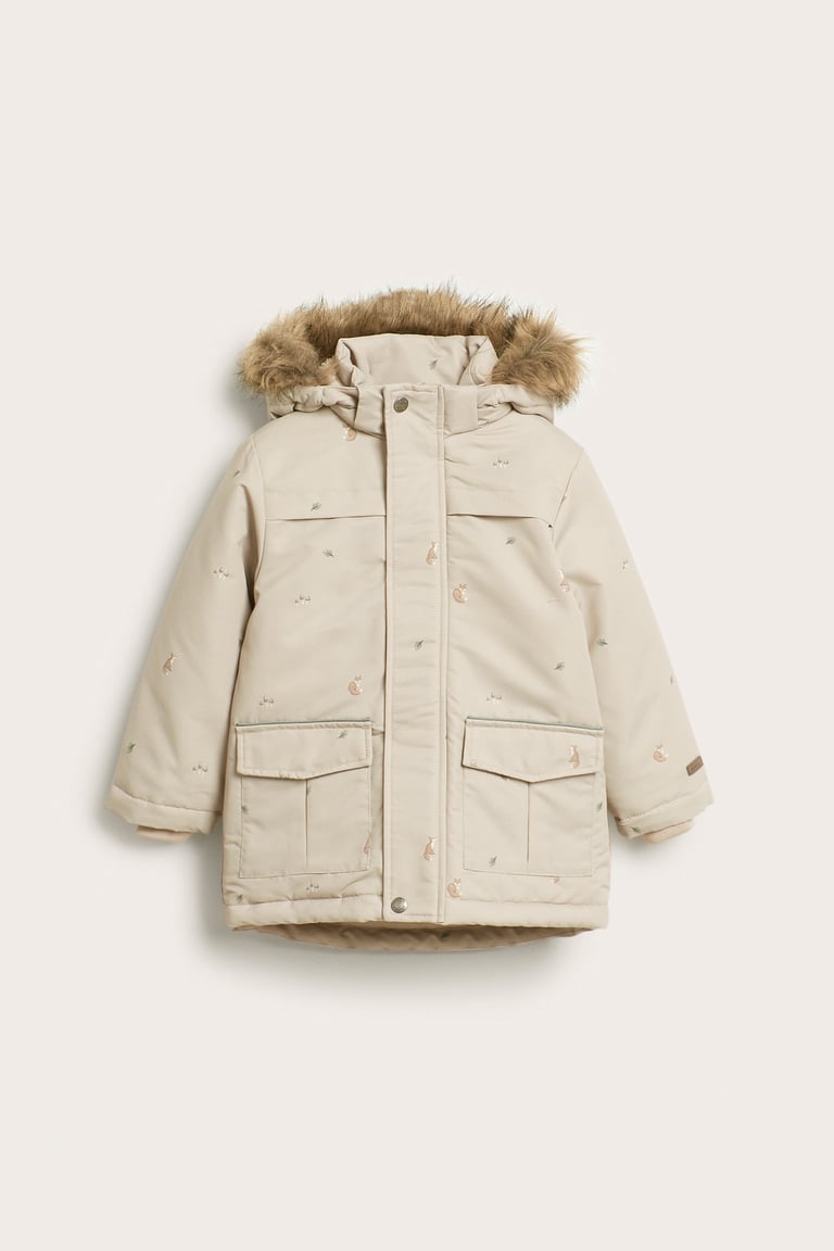 Padded jacket with fox print | Beige | Kids | Newbie