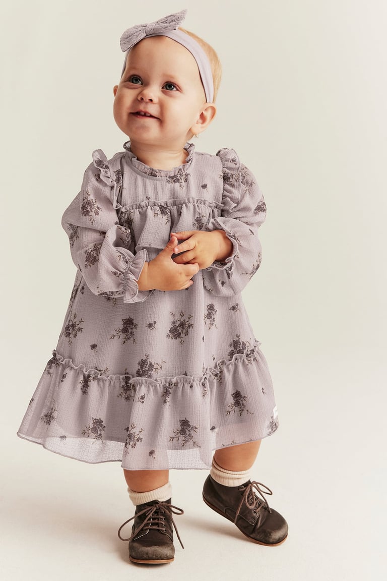 Floral chiffon dress | Light purple | Baby | Newbie
