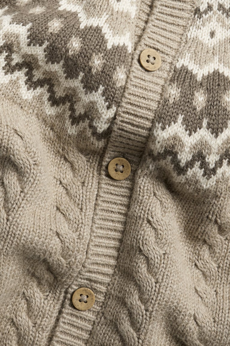 Jacquard-knit cardigan Brown mélange Baby Kappahl