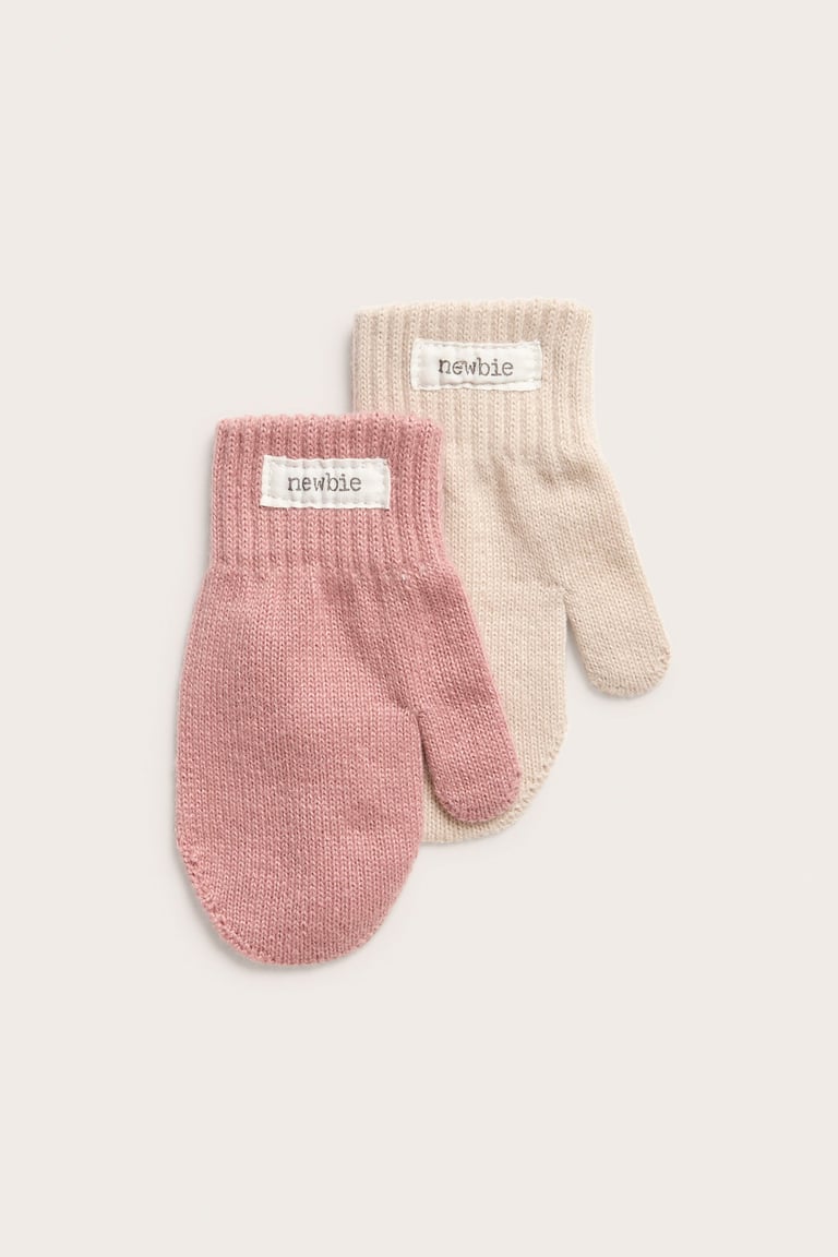 Mittens (2-pack) Pink Baby Kappahl