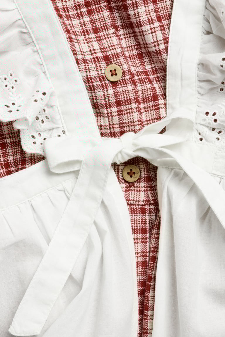 Checked dress with apron | Red | Kids | Newbie