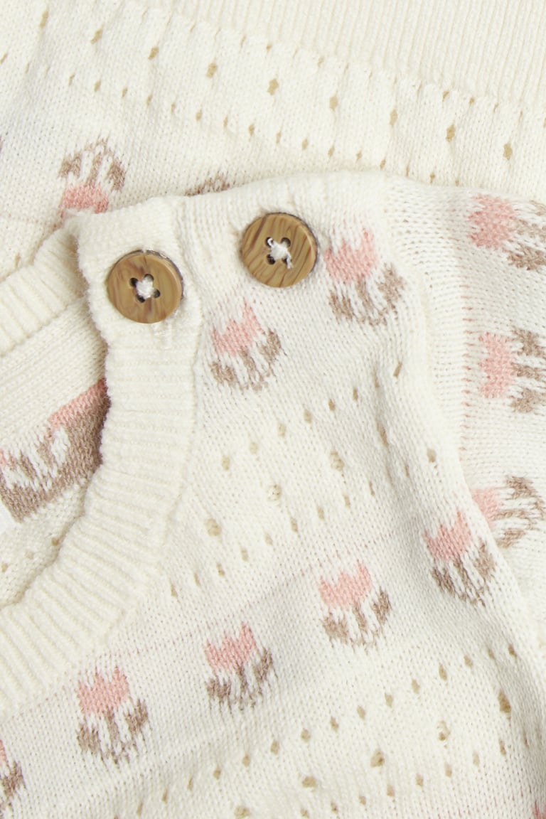 Jacquard-knit floral jumper | Off-white | Baby | Newbie