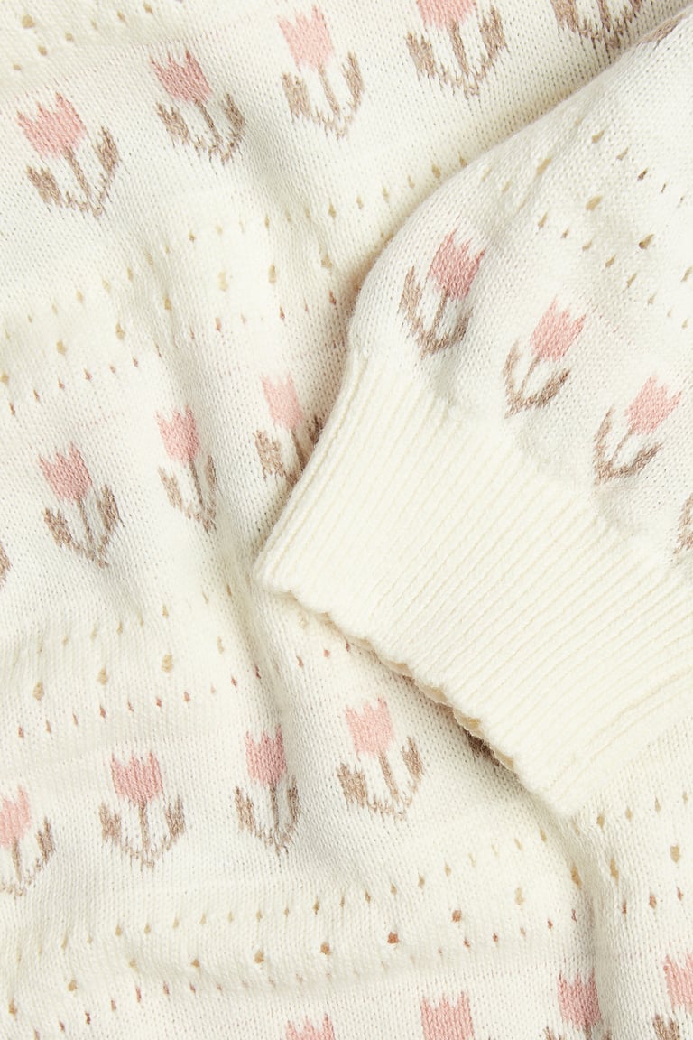 Jacquard-knit floral jumper | Off-white | Kids | Newbie