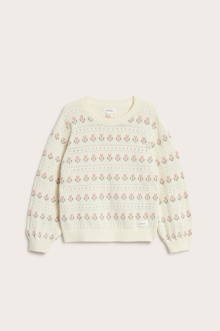 Jacquard-knit floral jumper | Off-white | Kids | Newbie