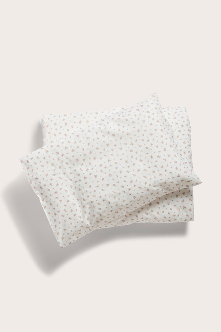 Bettwäsche-Set mit kleinen Blumen 100x130 | Naturweiß | Baby
