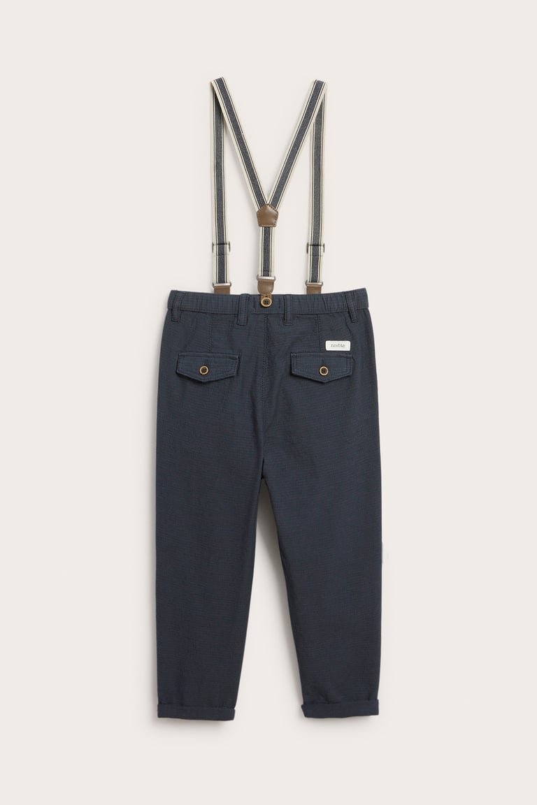 Woven pants with braces | Dark blue | Kids | Newbie
