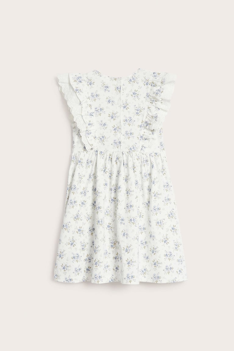 Floral dress with frill | Off-white | Kids | Newbie Floral dress with frill | Off-white | Kids | Newbie