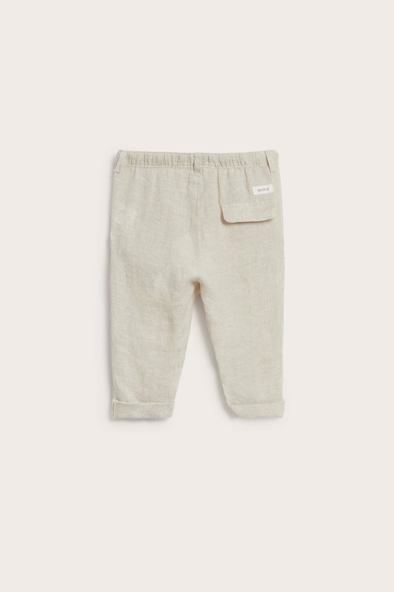 Linen pants with drawstring | Light beige | Baby | Newbie