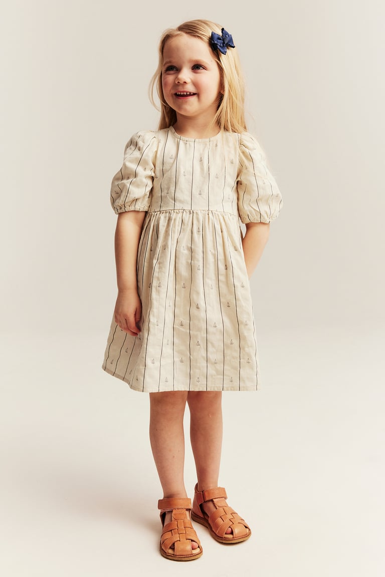 princess polly baby blue dress Girls Beige Cotton Plaid Dress