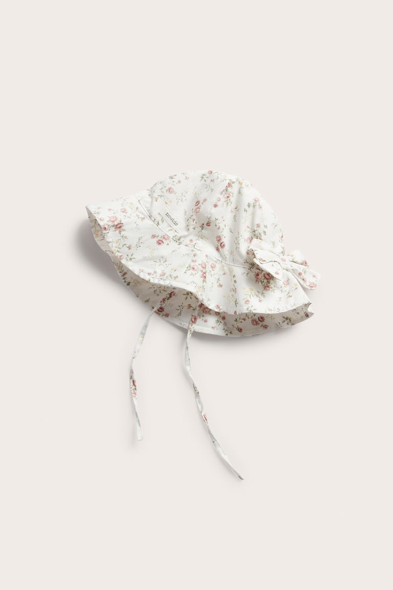 Floral sun hat with bow | Off-white | Baby | Newbie display picture 2