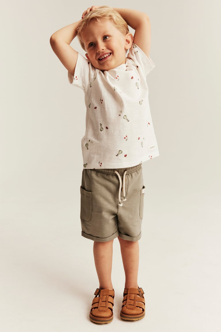 Patterned slub tricot t-shirt | Off-white | Kids | Newbie
