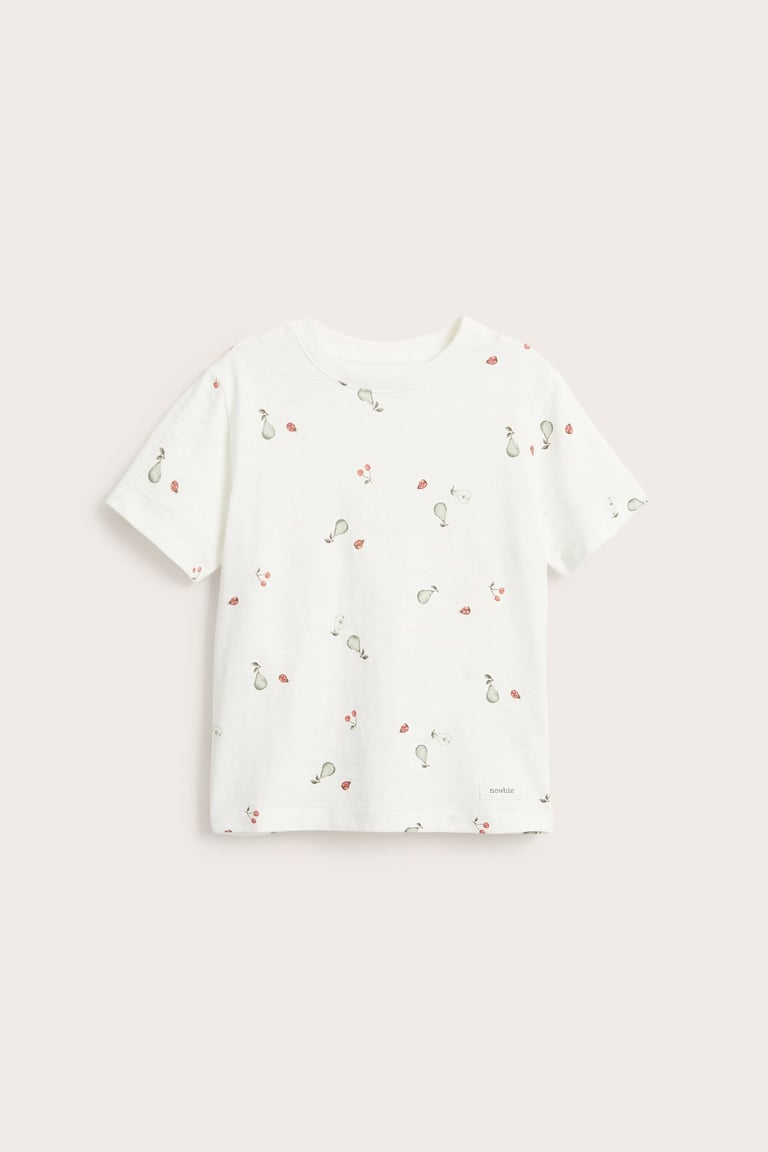 Patterned slub tricot t-shirt | Off-white | Kids | Newbie