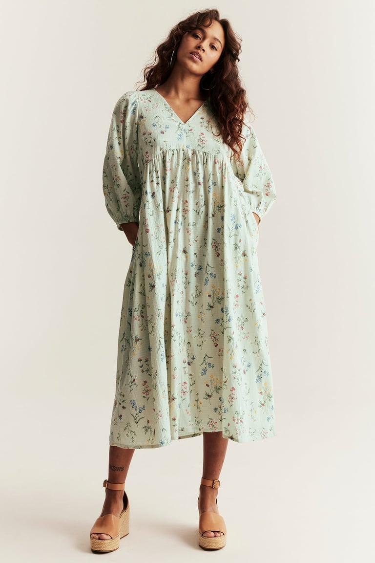Floral cotton dress by Newbie Woman | Light green | Kids | Newbie Floral cotton dress by Newbie Woman | Light green | Kids | Newbie