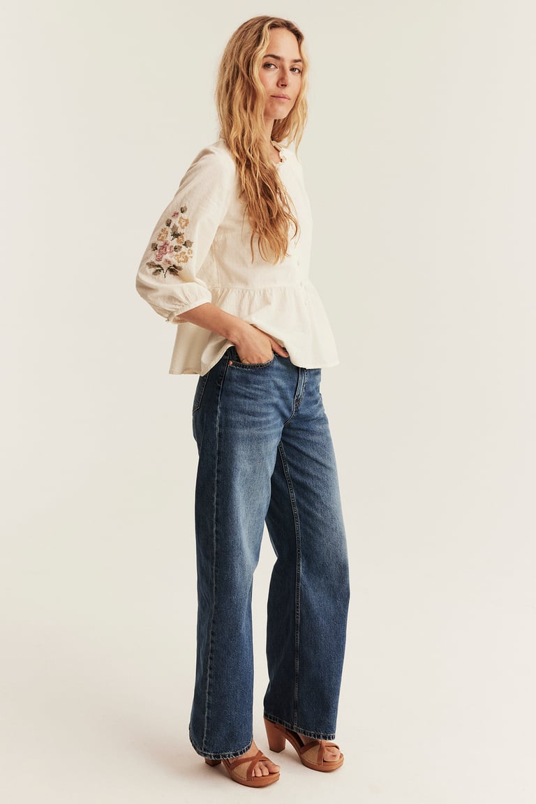 Embroidered peplum blouse Newbie Woman | Off-white | Kids | Newbie