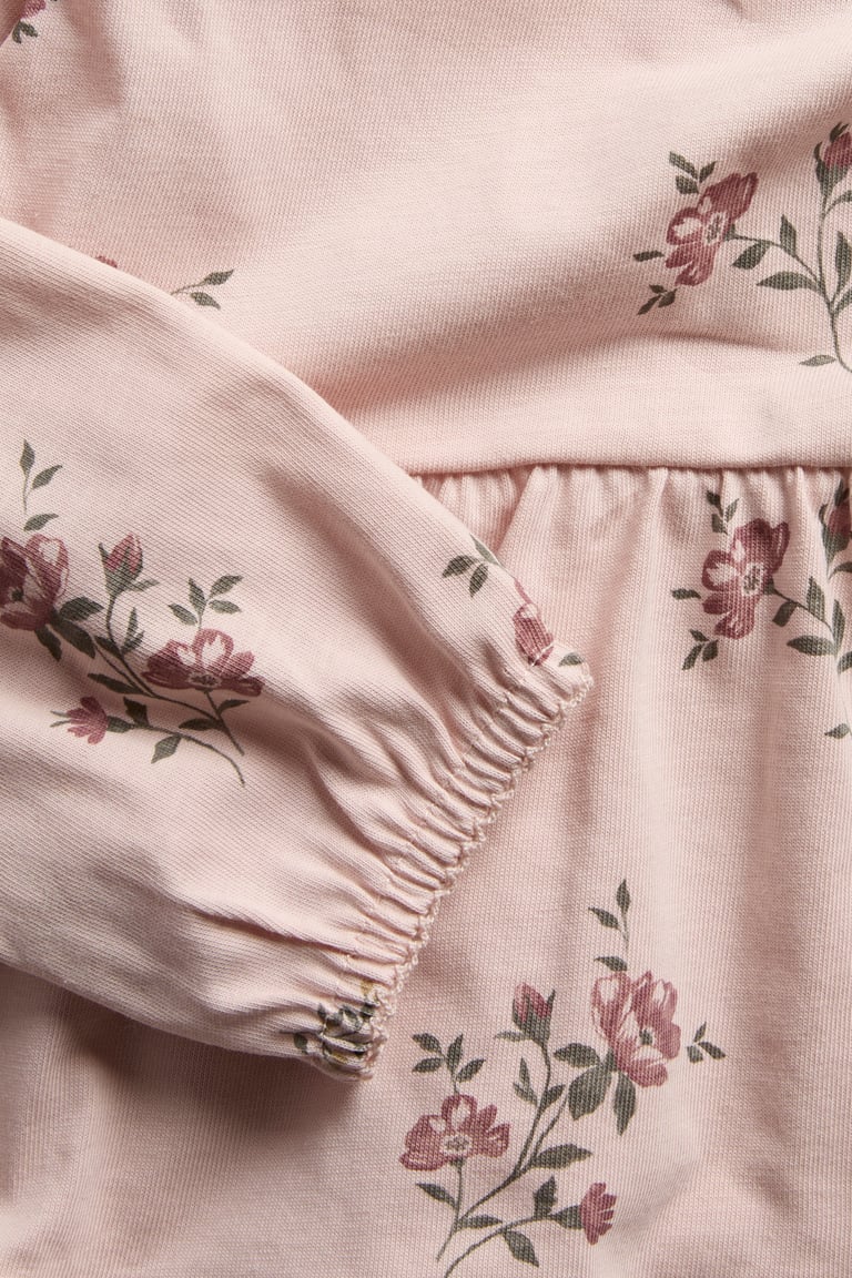 Long-sleeve floral peplum top | Light pink | Kids | Newbie