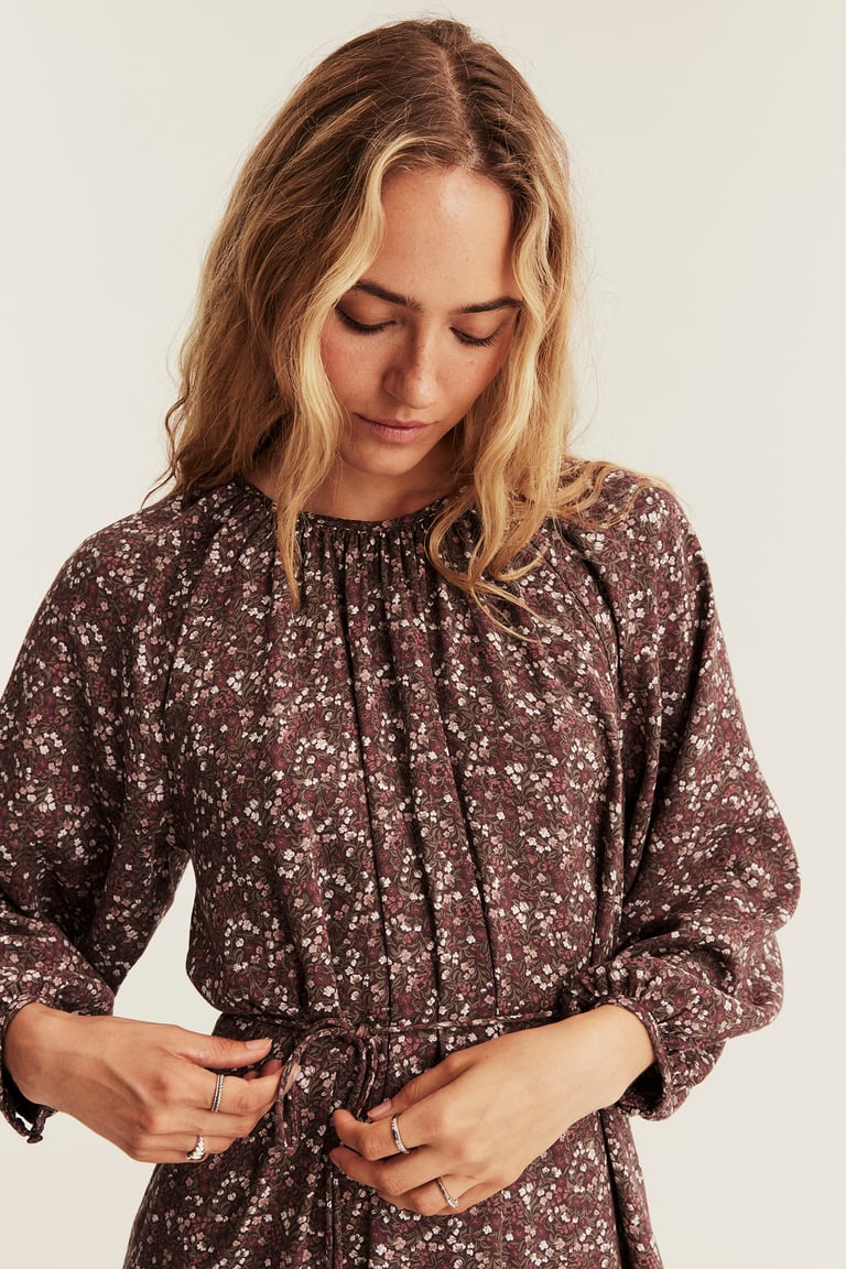 long sleeve burgundy floral dress by Newbie Woman | Wine red | Kids Princess polly