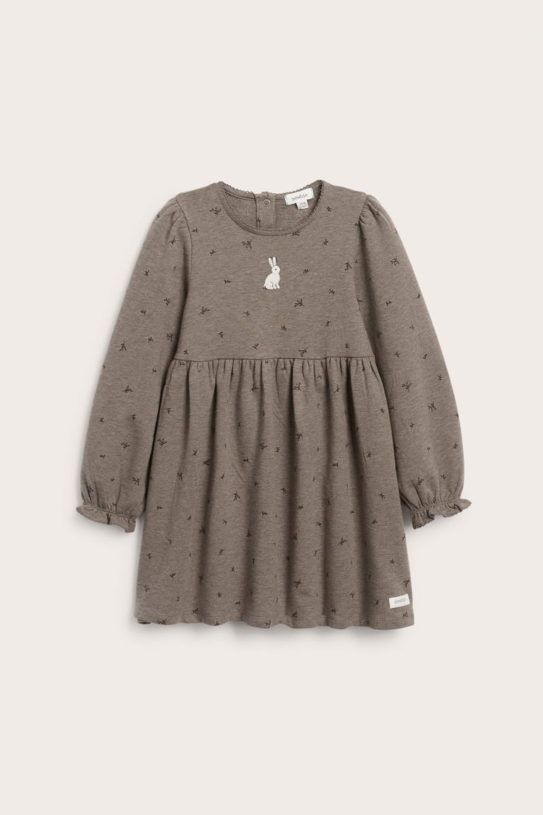 rabbit designs dress Long-sleeved with design | Brown mélange | Kids MSRP:59.95 COLOR:BLUE LACE Marissa Dress-Denim – Love Midi dress With its comfortable material