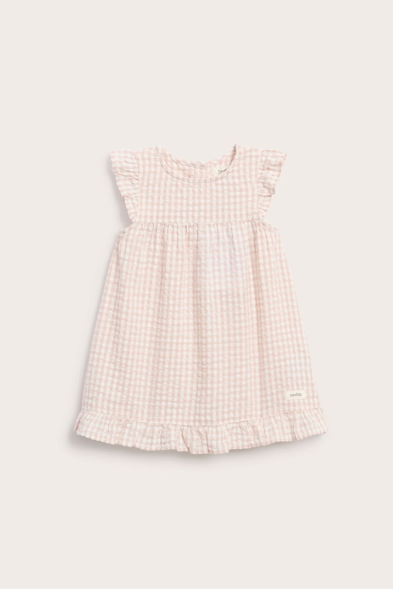 akris green dress Red & White Gingham Cotton Midi Dress – EverVére main image 0