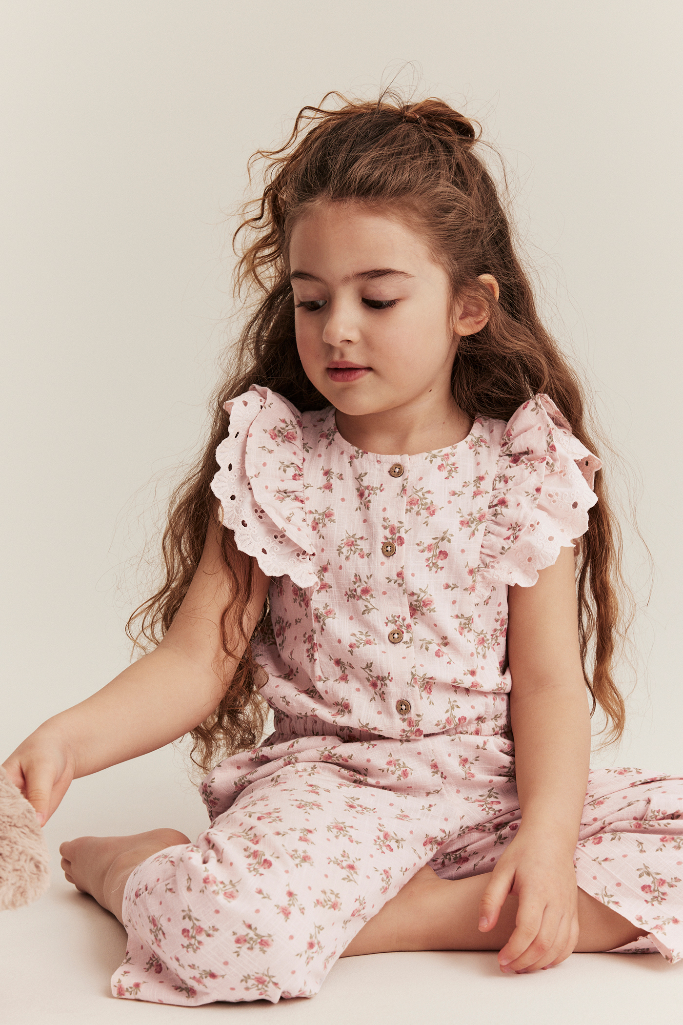 Tossing Petals Multi Retro Floral Printed Romper SALE – Pink