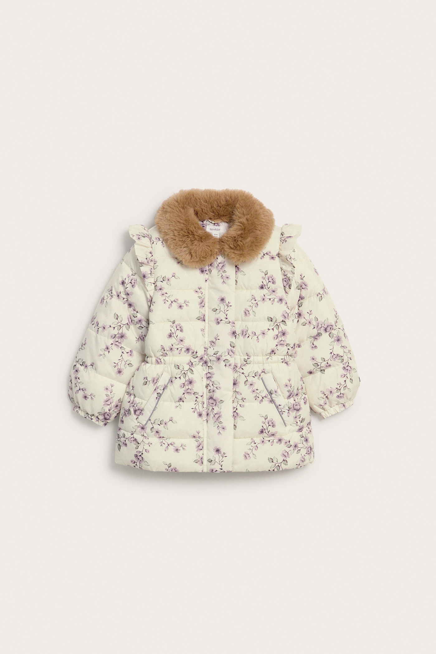 Floral padded jacket | Light beige | Kids | Newbie