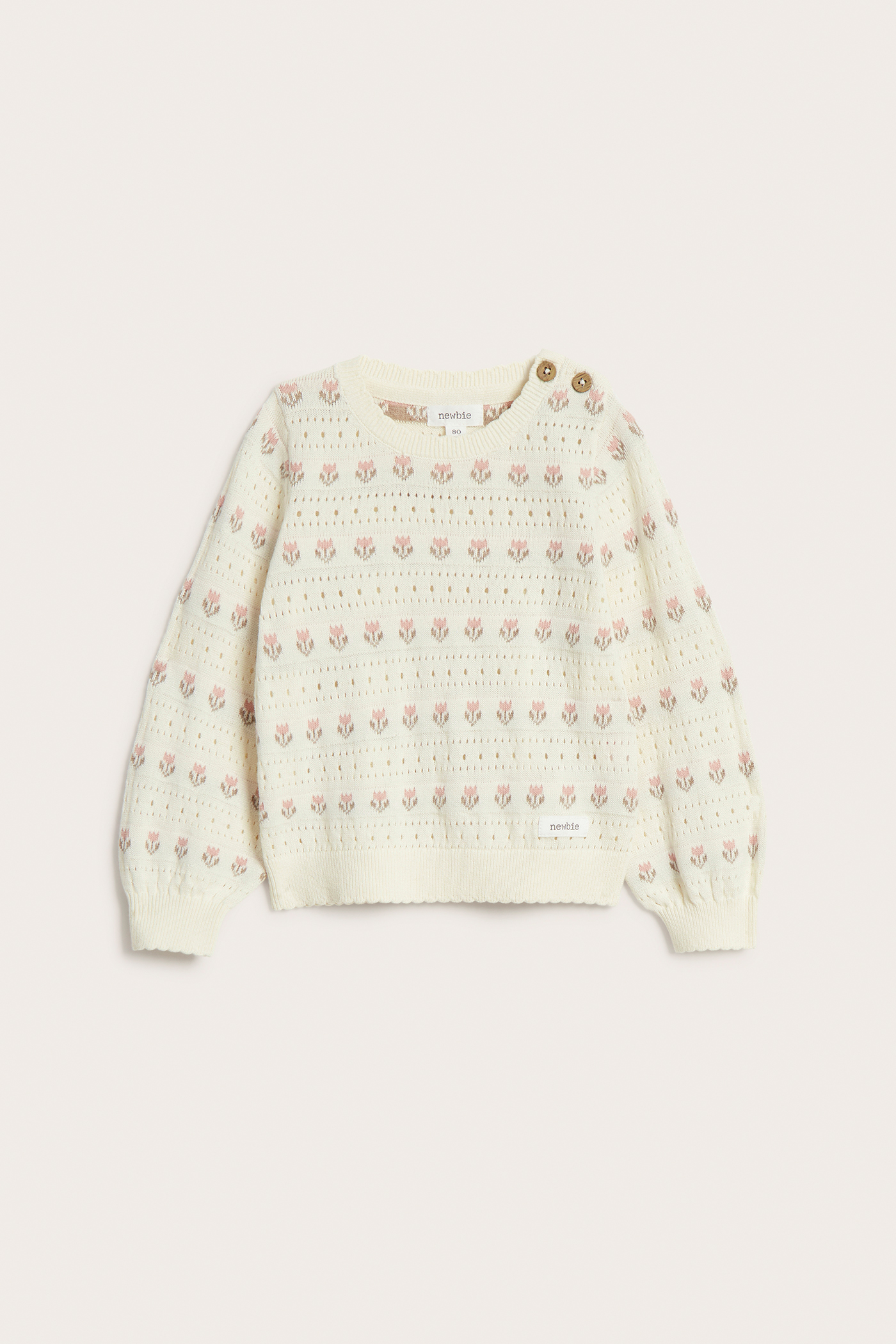Jacquard-knit floral jumper | Off-white | Baby | Newbie