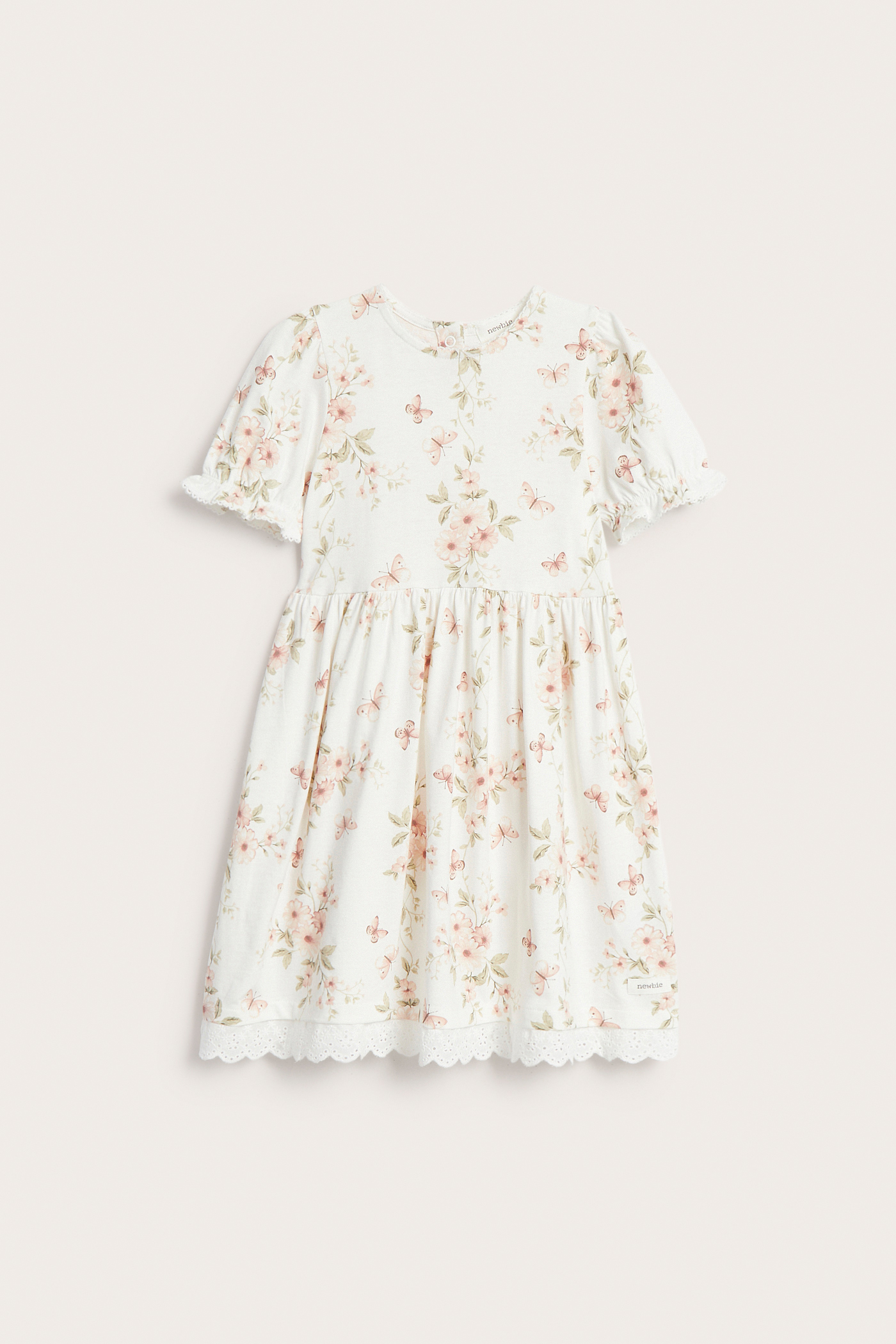 Floral dress with puff sleeves | Off-white | Kids | Newbie Floral dress with puff sleeves | Off-white | Kids | Newbie