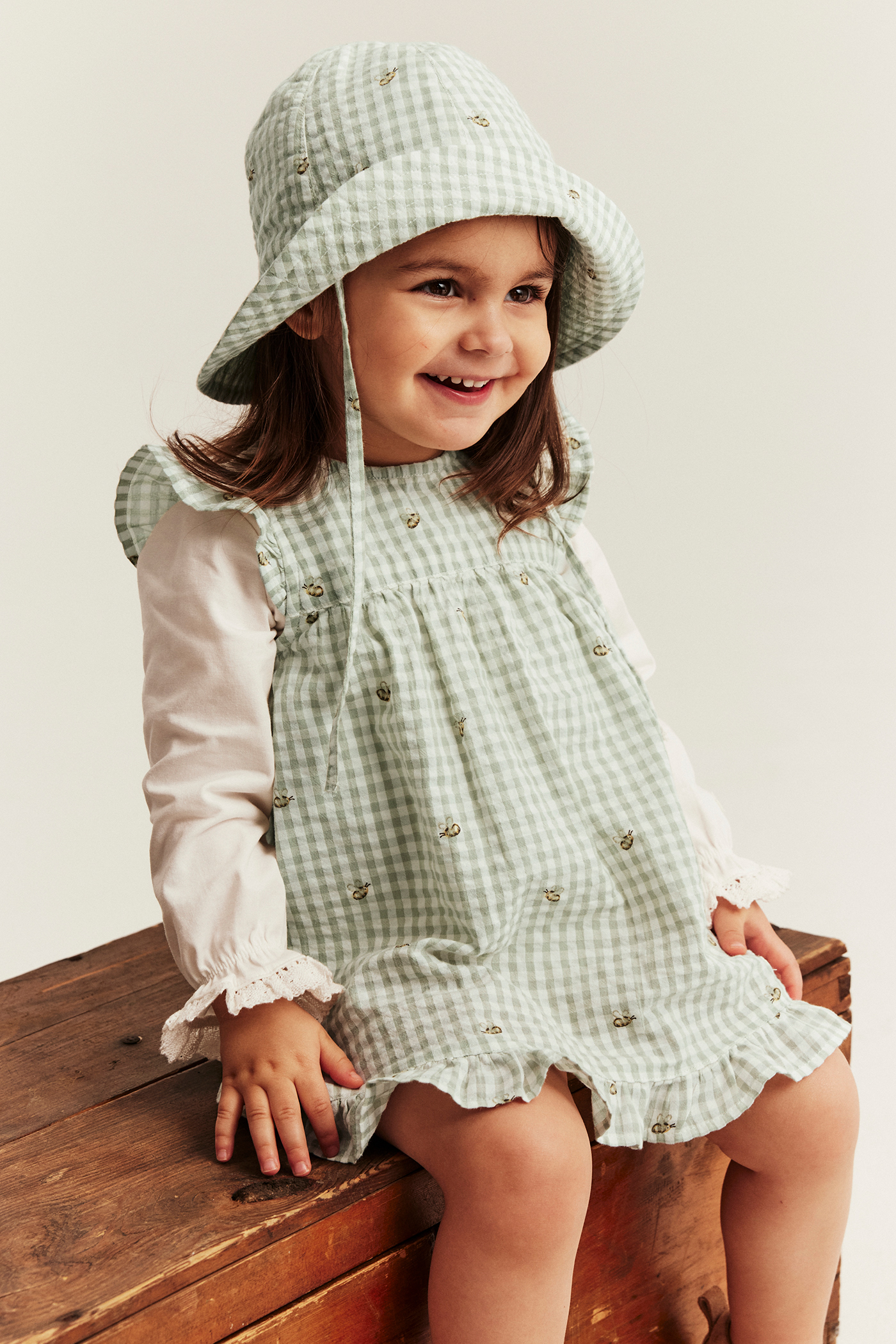 ベビー服(~95cm) Baby Bette Dress - Dried Moss 18-24M